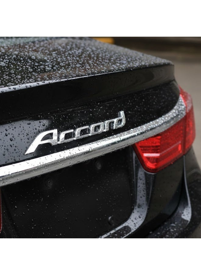 Accord Chrome Car Emblem Rear Trunk Badge 3D Metallic Letter Logo Adhesive Backed Nameplate Sticker for Sedan Boot Lid Tailgate Exterior Decoration Replacement Waterproof Scratch Resistant Easy Install Automotive Accessory - Image 2